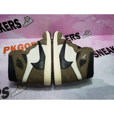 🔥Flash Sale 99$🔥PKGoden Jordan 1 Retro High Travis Scott CD4487-100 02