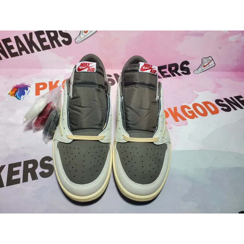 🎀FREE SHIPPING🎀- Jordan 1 Low White Brown Barb x Travis Scott DM7866-162