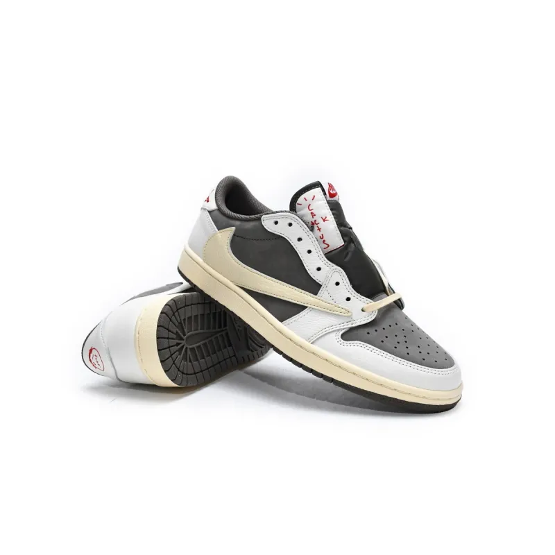 🎀FREE SHIPPING🎀- Jordan 1 Low White Brown Barb x Travis Scott DM7866-162