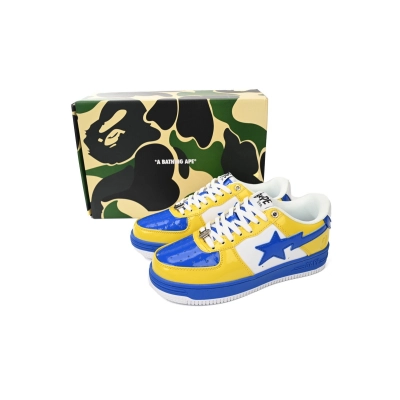 Special Sale A Bathing Ape Bape Sta Low White Baolan Yellow 1180-191-006 02