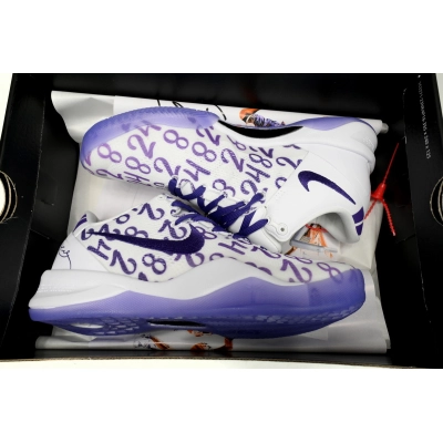 🔥Flash Sale 99$🔥 PKGoden Kobe 8 Protro “White Court Purple” FQ3549-191 02