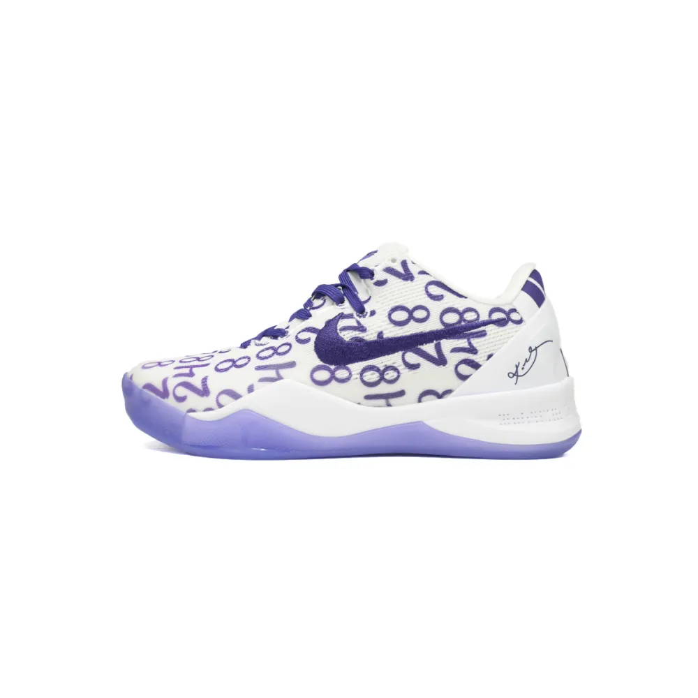 🔥Flash Sale 99$🔥 PKGoden Kobe 8 Protro “White Court Purple” FQ3549-191