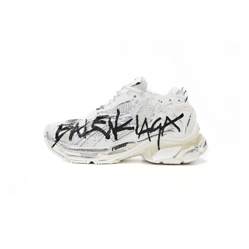 pkgoden Ba*len*cia*ga 7th runner white and black characters 677402 w3rbq 9010