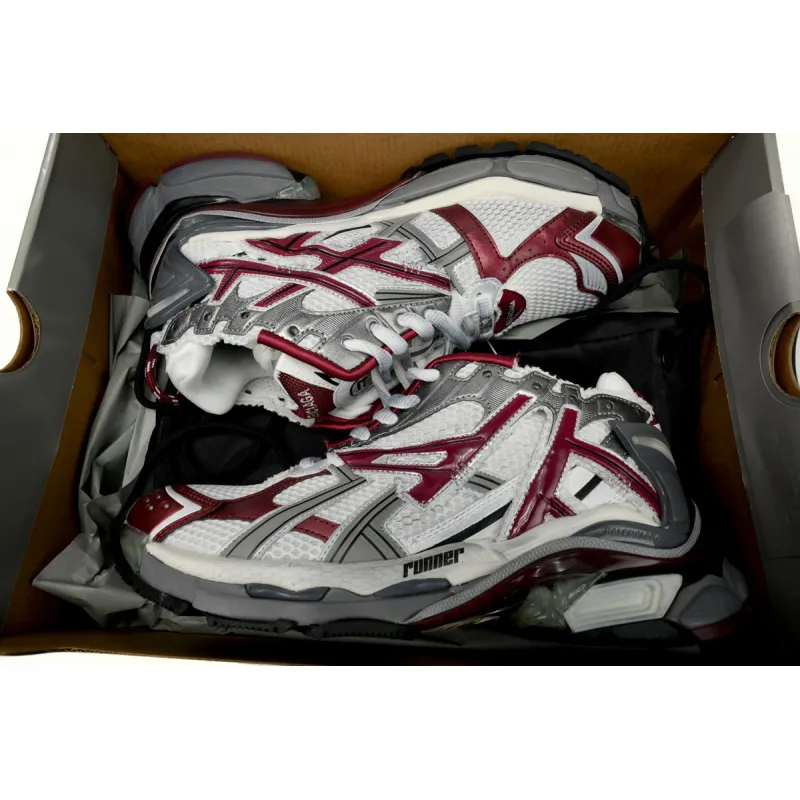 PKGoden Balenciaga 7th Runner White Wine Red 677403W3RB39069
