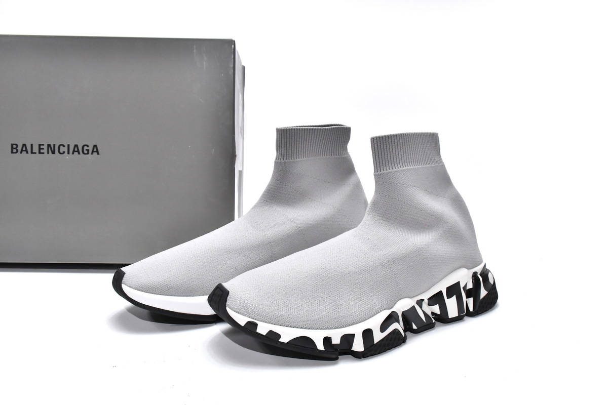 PKGoden Balenciaga socks Sneaker Speed Grey black letters