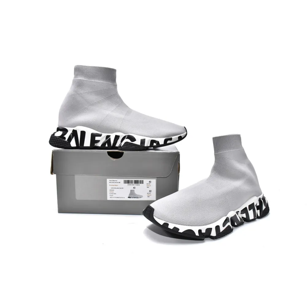 PKGoden Balenciaga socks Sneaker Speed Grey black letters