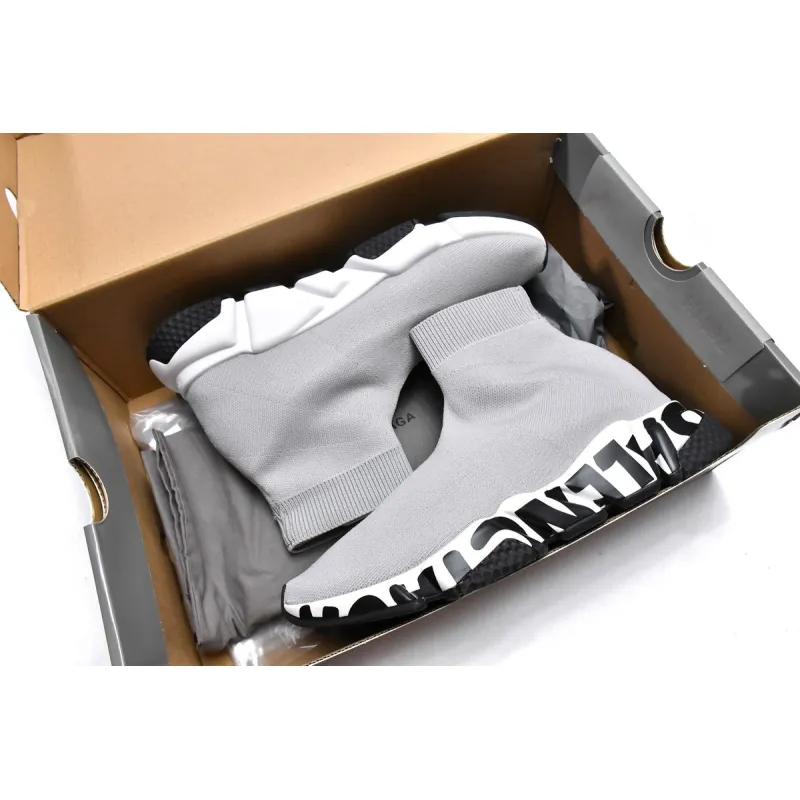 PKGoden Balenciaga socks Sneaker Speed Grey black letters