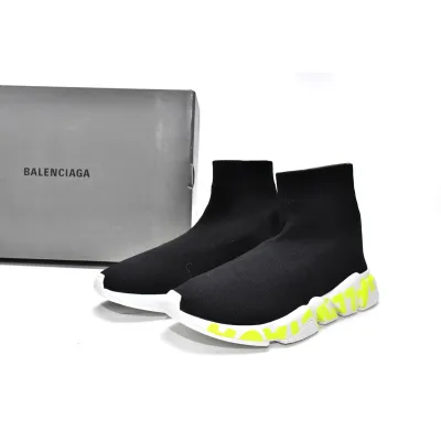PKGoden Balenciaga socks Sneaker Speed Black green letters 02