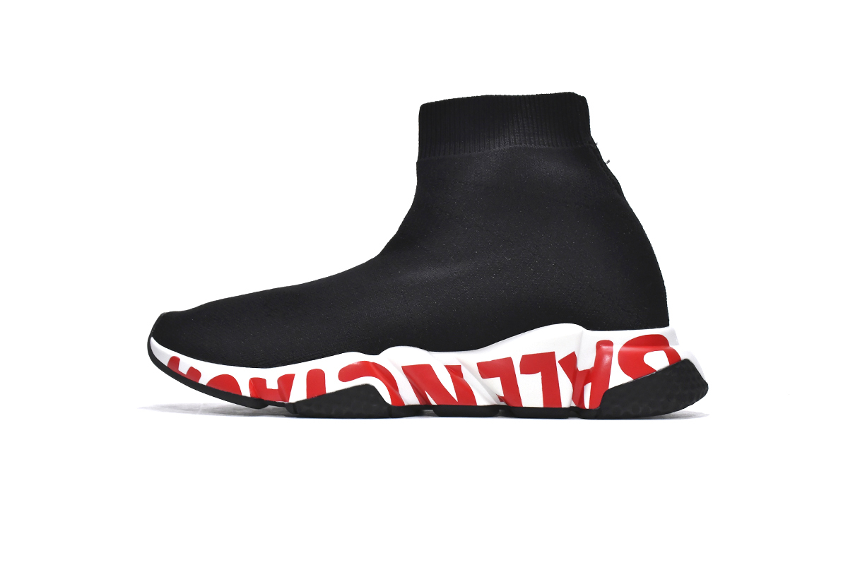 PKGoden Balenciaga socks Sneaker Speed Black red letters