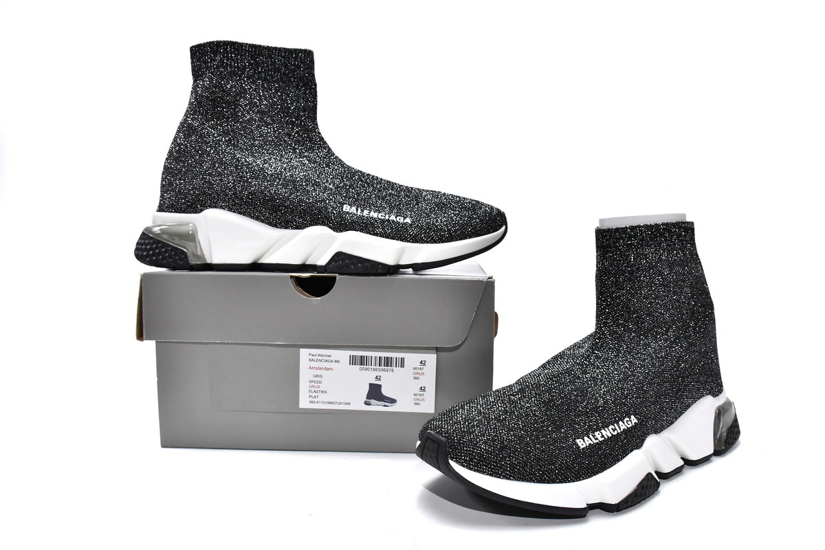 PKGoden Balenciaga socks Sneaker Speed Trainer Silver