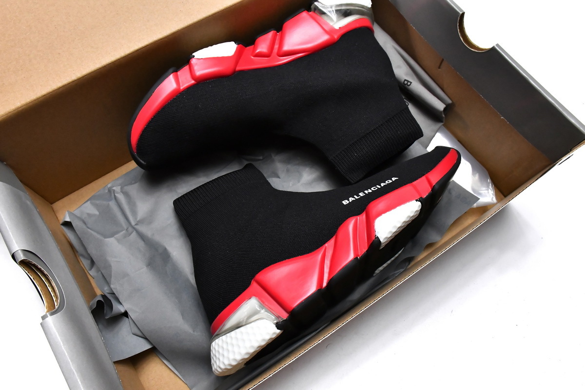 PKGoden Balenciaga socks Sneaker Speed Trainer Black Red