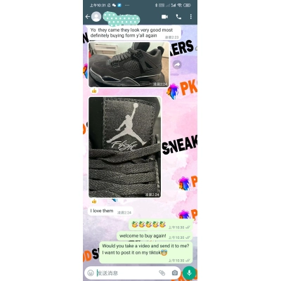 【Flash Sales】PKGoden Jordan 4 Retro Black Cat (2020) CU1110-010 02