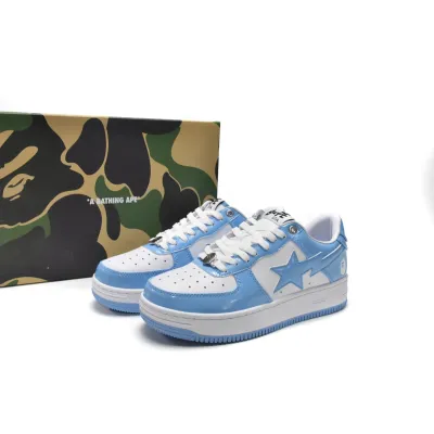 PKGoden  A Bathing Ape Bape Sta Low White Blue 1M70-191-001 02