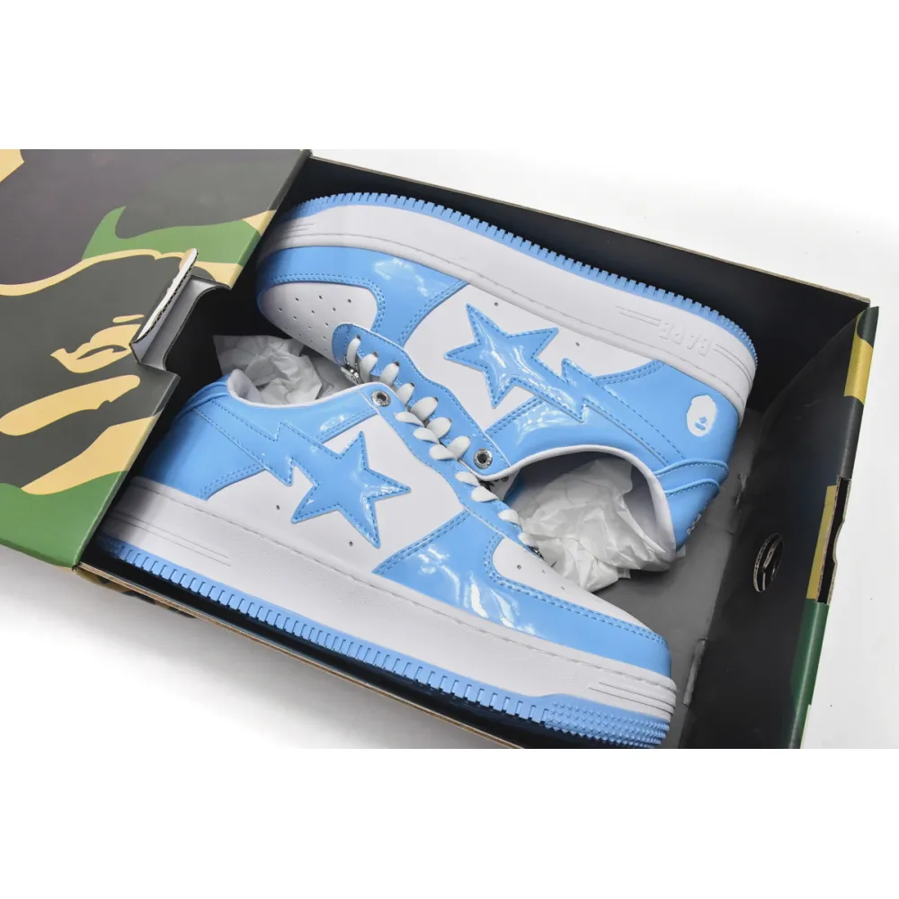 PKGoden  A Bathing Ape Bape Sta Low White Blue 1M70-191-001