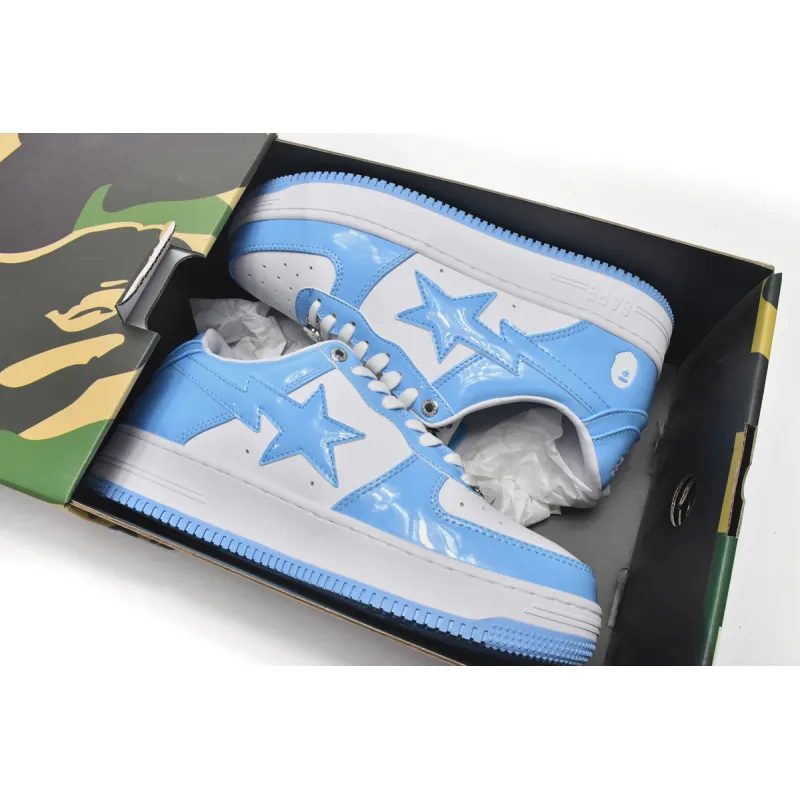 PKGoden  A Bathing Ape Bape Sta Low White Blue 1M70-191-001