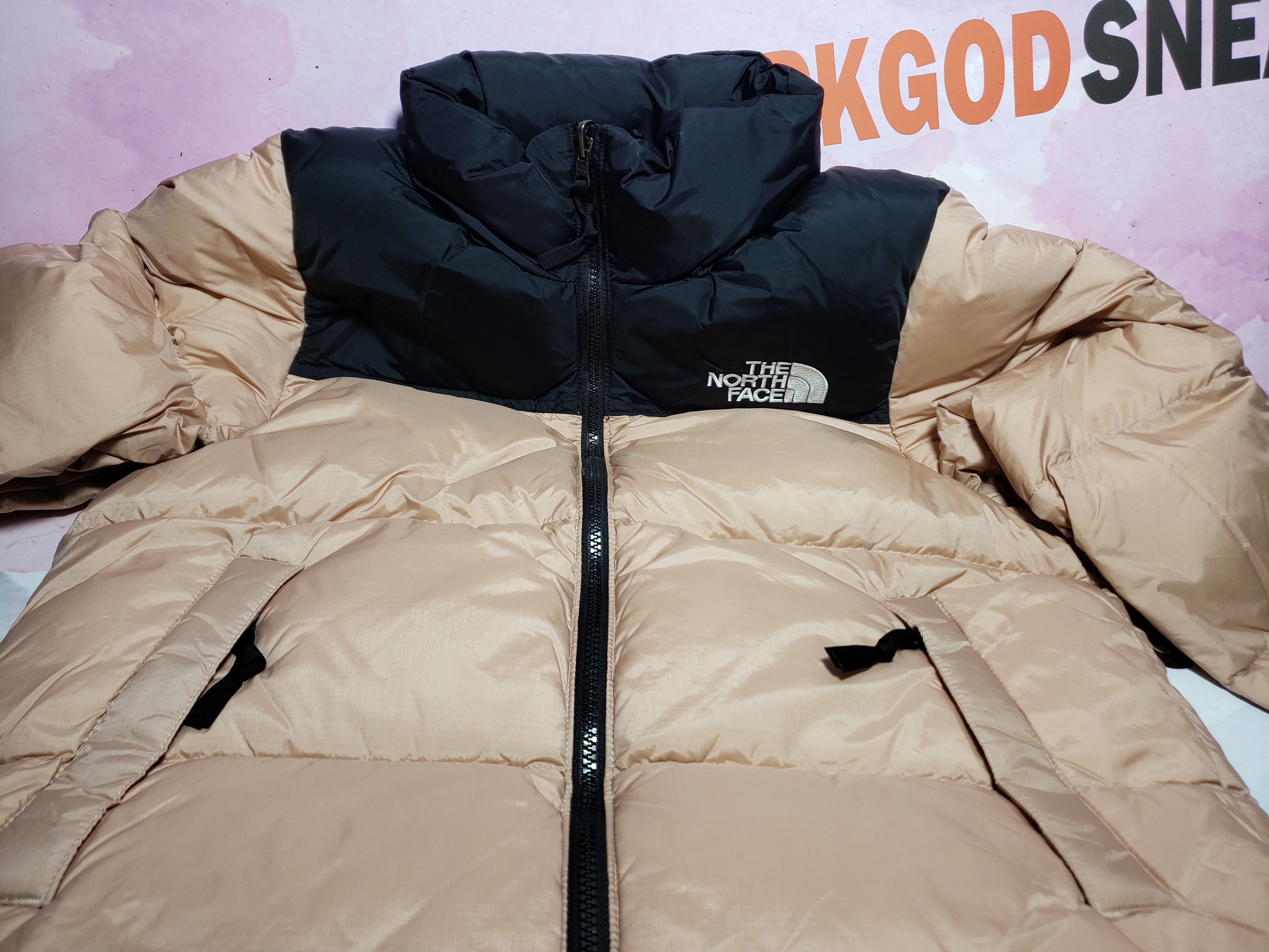 TheNorthFace Splicing White And Red Dirty Powder