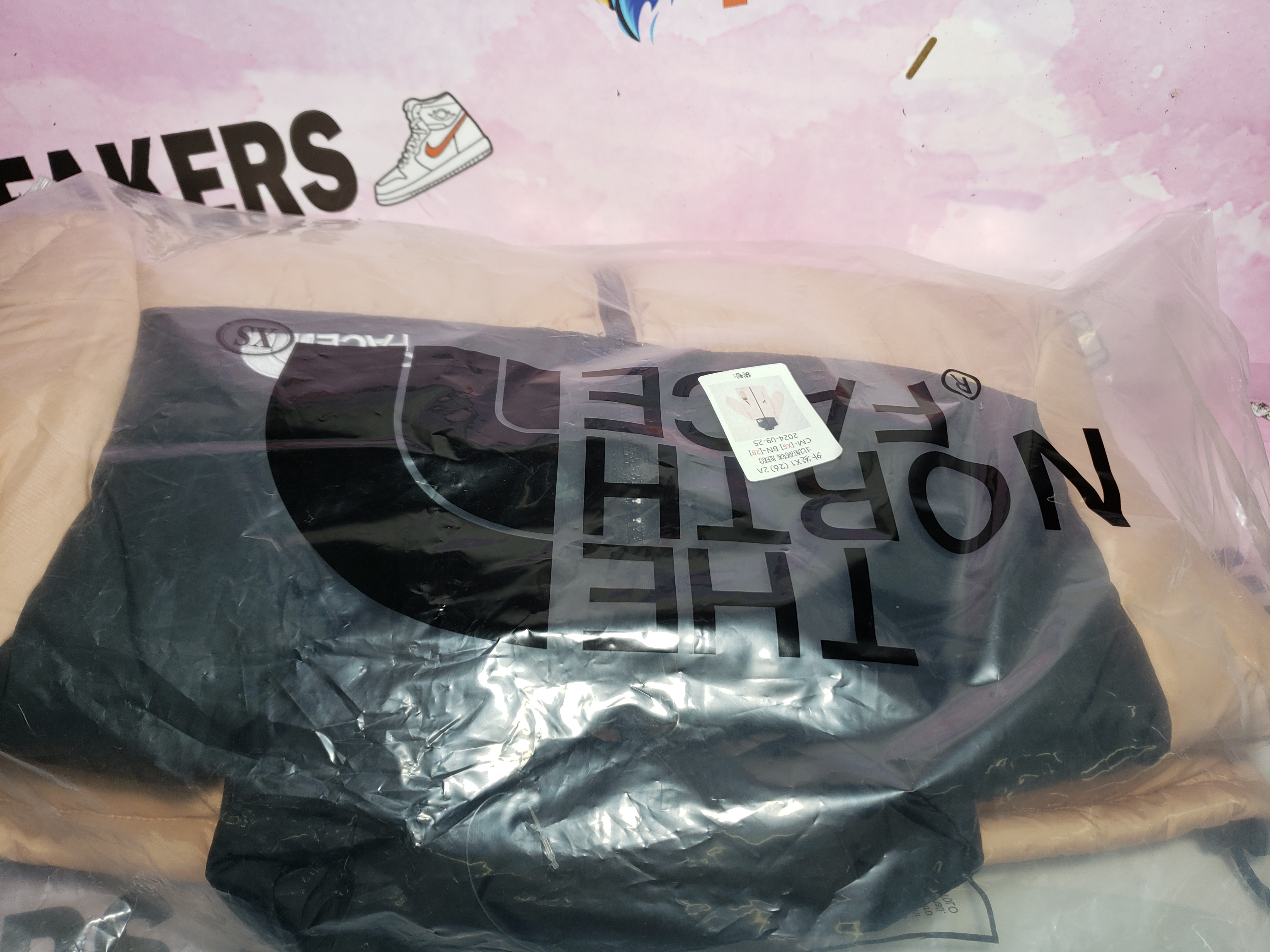 TheNorthFace Splicing White And Red Dirty Powder