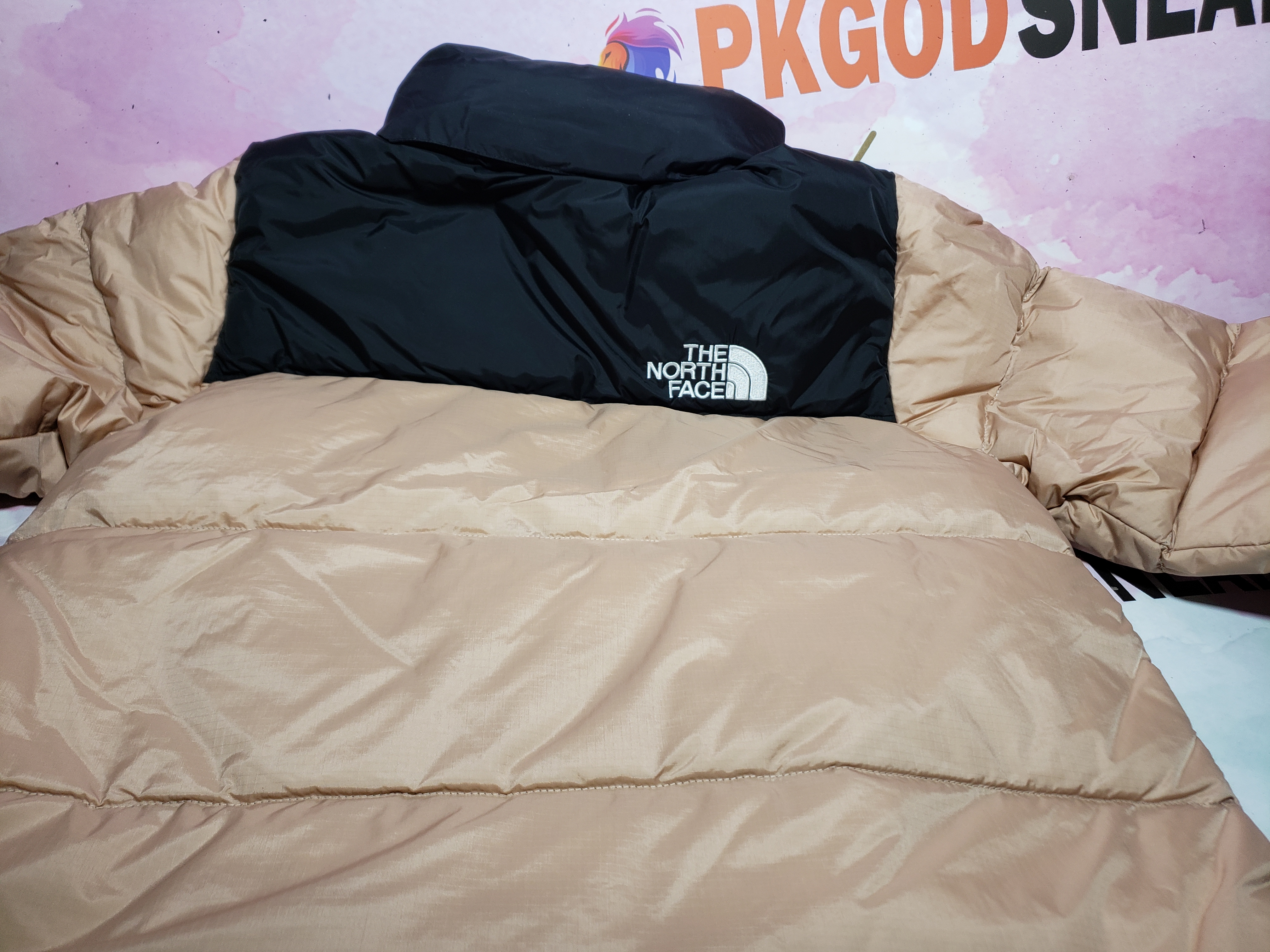 TheNorthFace Splicing White And Red Dirty Powder