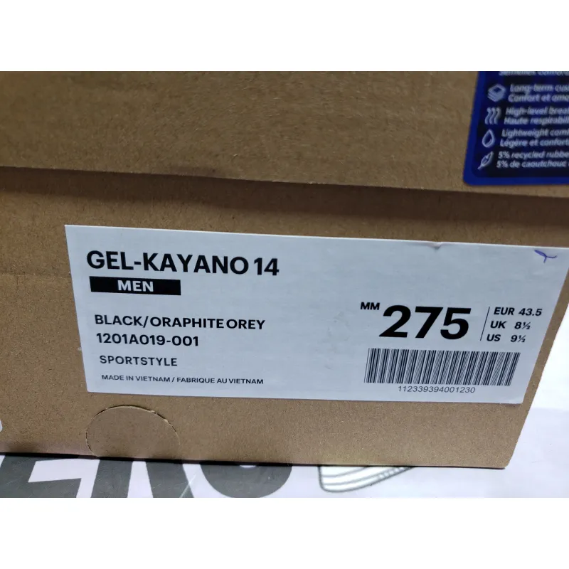 【Flash Sales】Special Sale ASICS Gel-Kayano 14 Black Graphite Grey 1201A019-001