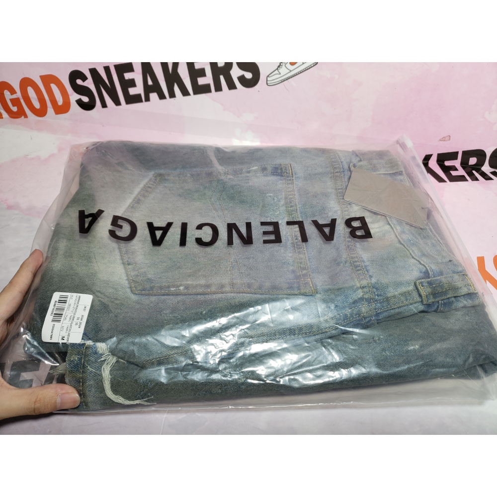 Balenciaga 23ss eroded mud-dyed distressed large damaged knife-cut Jeans