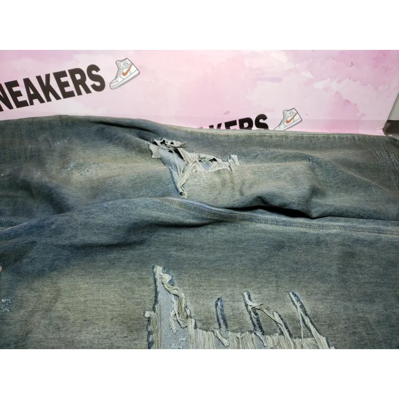 Balenciaga 23ss eroded mud-dyed distressed large damaged knife-cut Jeans