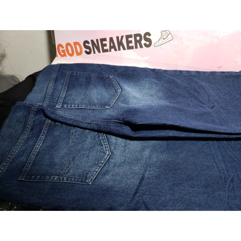 Balenciaga BLCG 24SS black and blue patchwork ripped denim Jeans