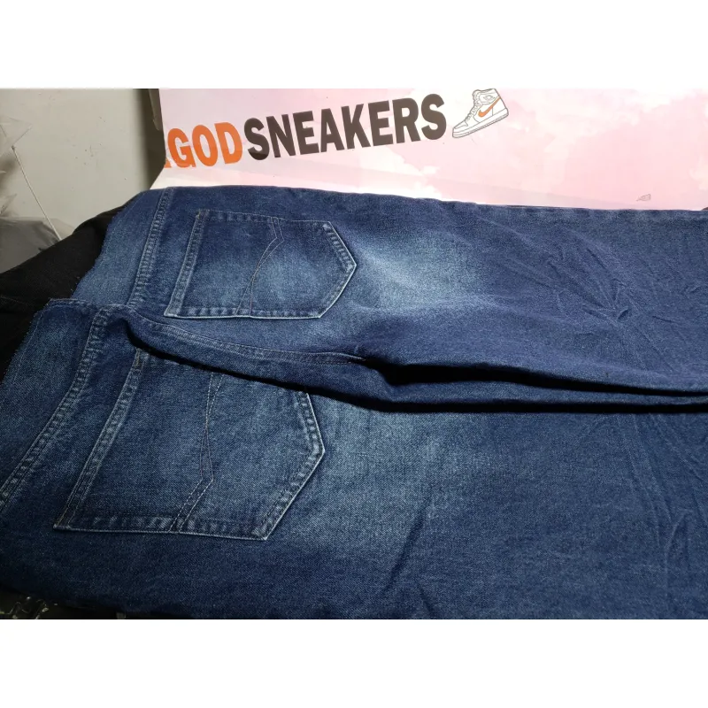 Balenciaga BLCG 24SS black and blue patchwork ripped denim Jeans