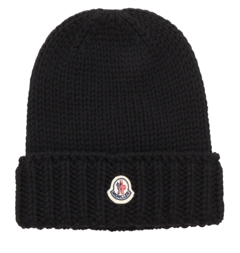 Moncler Enfant Logo Patch Ribbed Beanie