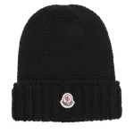 Moncler Enfant Logo Patch Ribbed Beanie