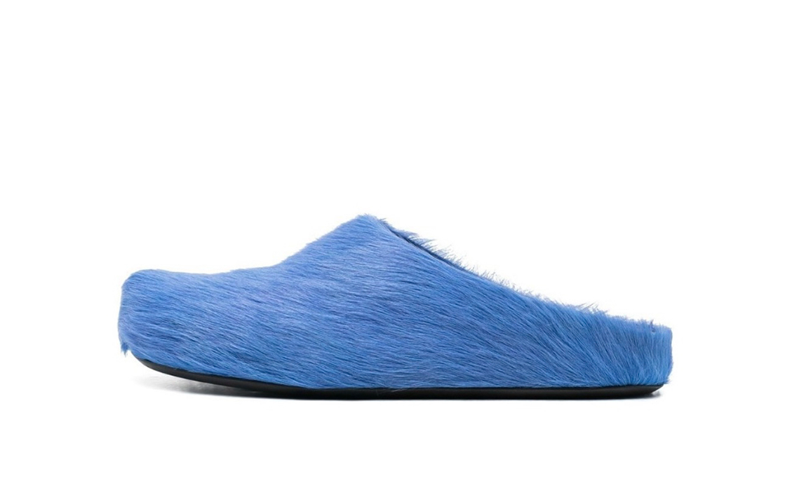 PKGoden Blue long-hair calfskin Fussbett sabot Marni Slides