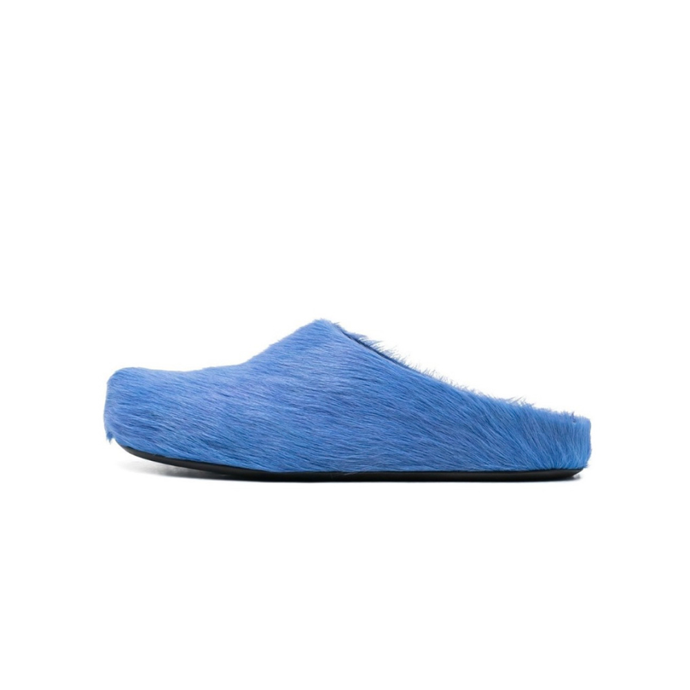 PKGoden Blue long-hair calfskin Fussbett sabot Marni Slides