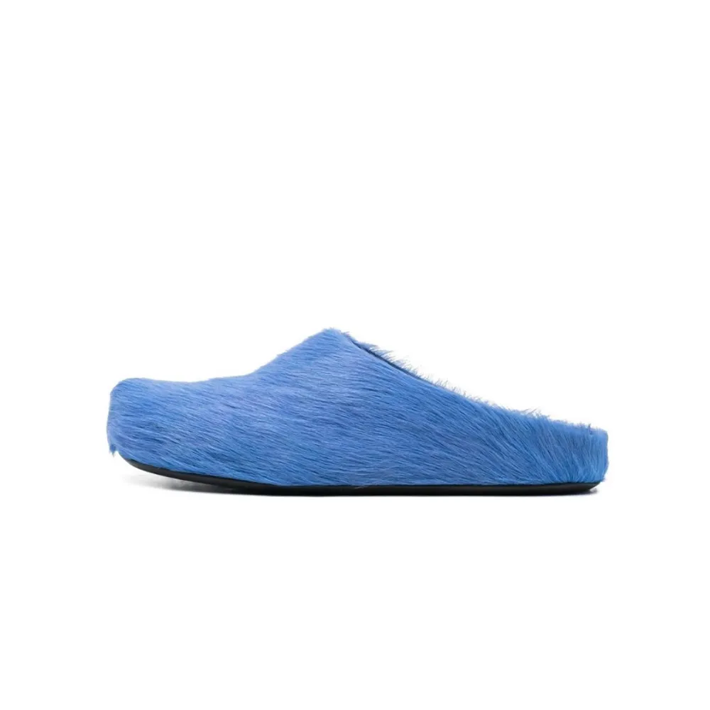 PKGoden Blue long-hair calfskin Fussbett sabot Marni Slides