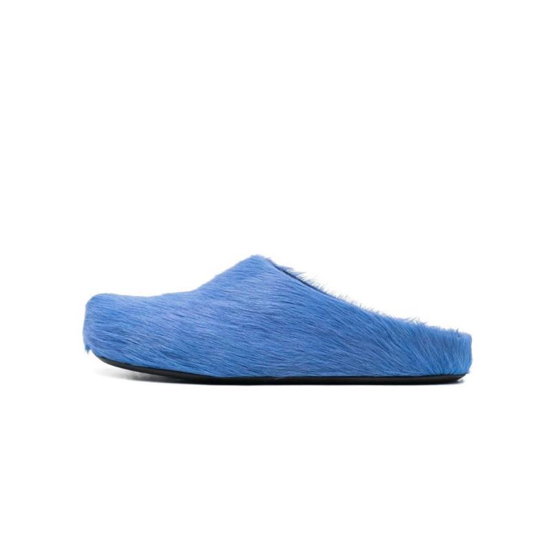 PKGoden Blue long-hair calfskin Fussbett sabot Marni Slides