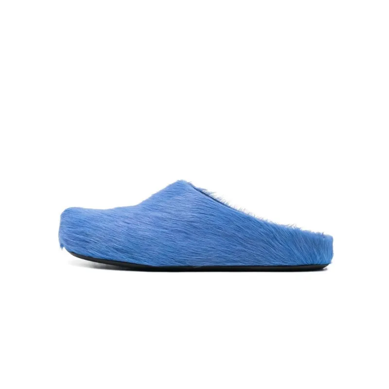 PKGoden Blue long-hair calfskin Fussbett sabot Marni Slides