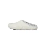 PKGoden Grey White long hair calfskin Fussbett sabot Marni Slides