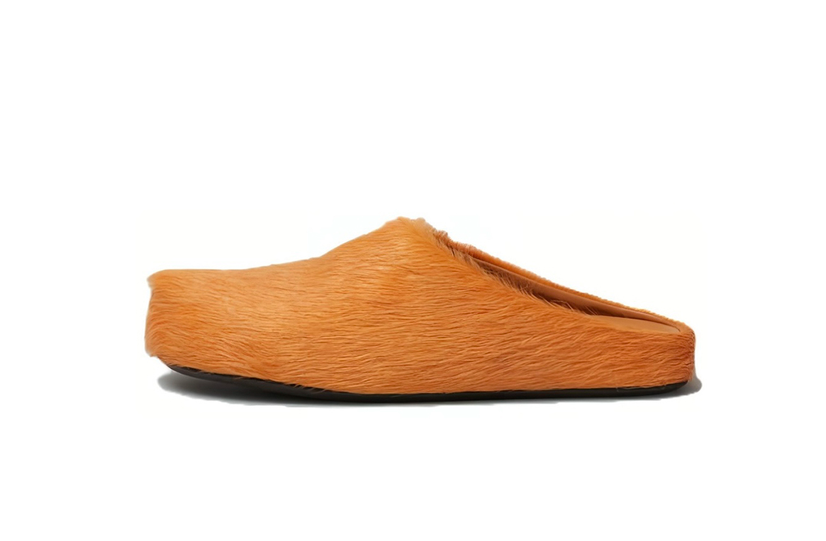 PKGoden Yellow long-hair calfskin Fussbett sabot Marni Slides