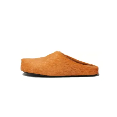 PKGoden Yellow long-hair calfskin Fussbett sabot Marni Slides 01