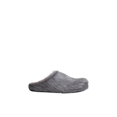 PKGoden Grey long-hair calfskin Fussbett sabot Marni Slides 02