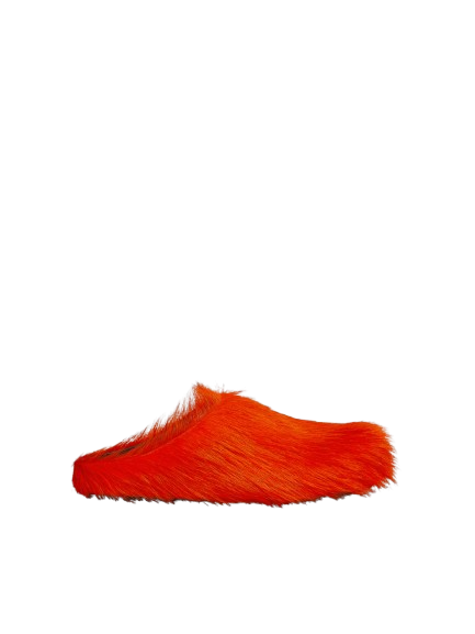 PKGoden Orange long hair calfskin Fussbett sabot Marni Slides
