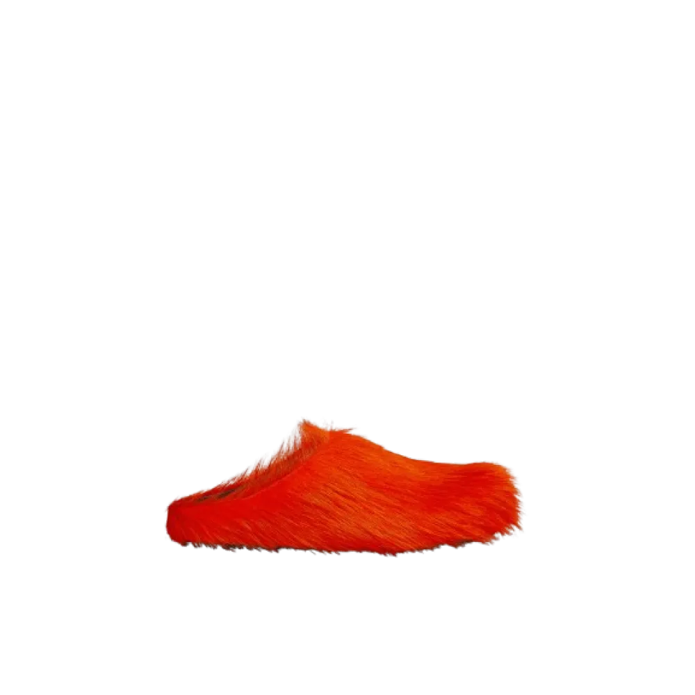 PKGoden Orange long hair calfskin Fussbett sabot Marni Slides