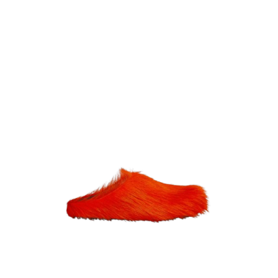 PKGoden Orange long hair calfskin Fussbett sabot Marni Slides 02