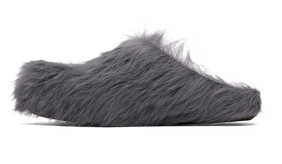 PKGoden Grey long-hair calfskin Fussbett sabot Marni Slides