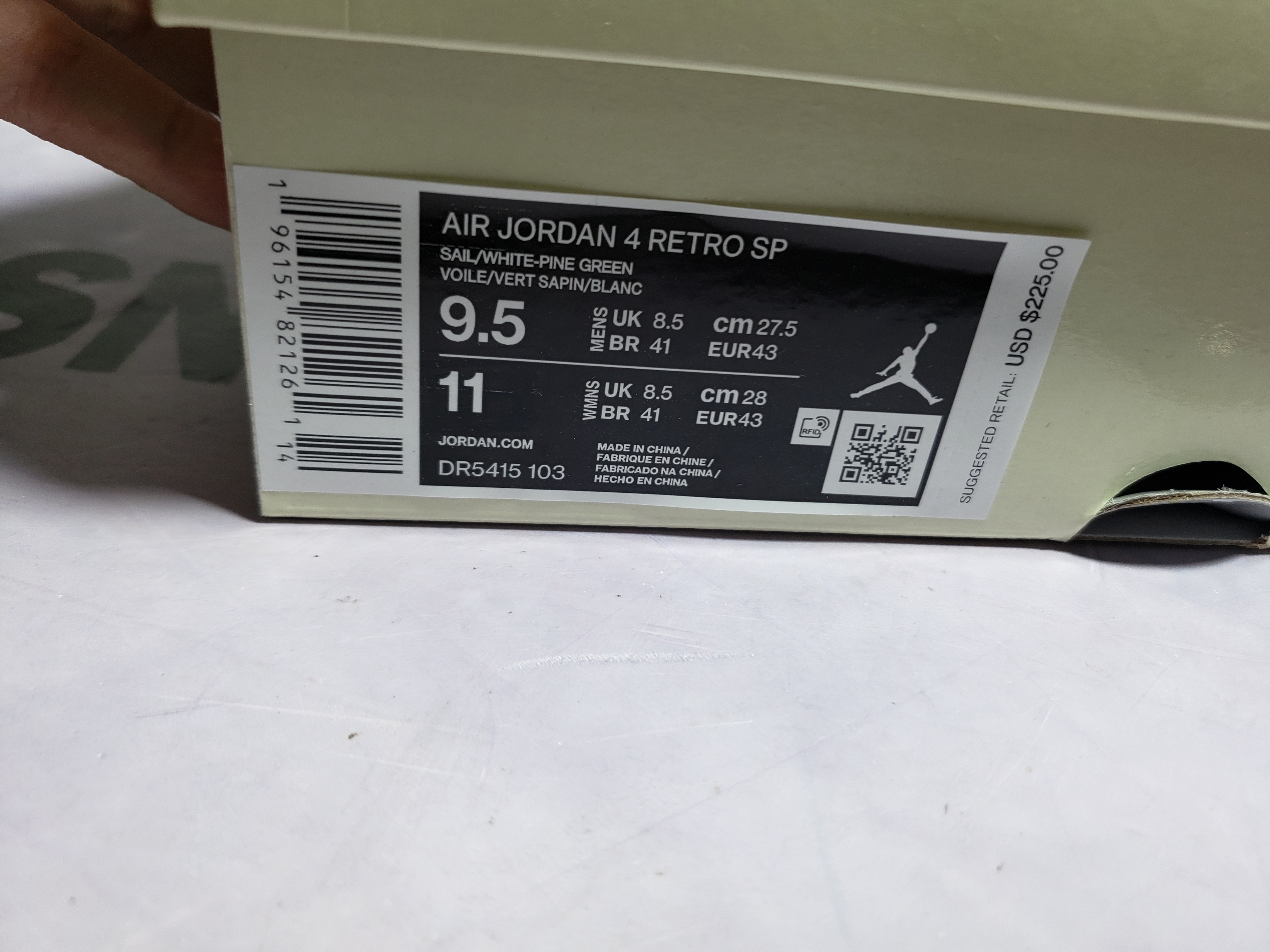 OG Jordan 4 Retro SB Pine Green DR5415-103