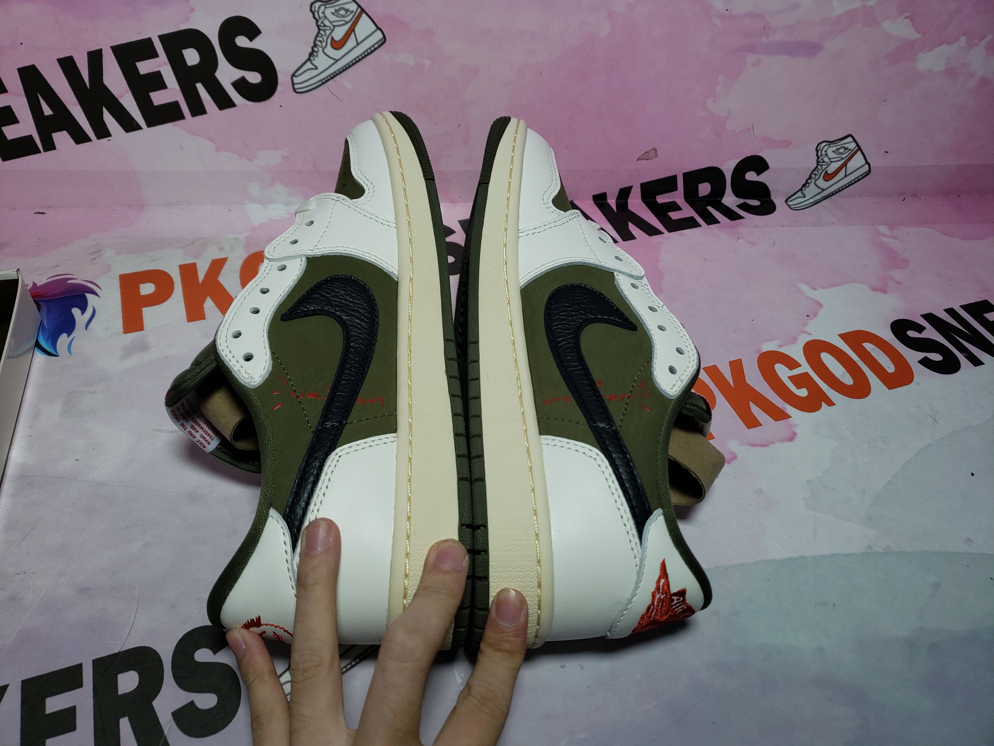 PKGoden Air Jordan 1 Retro Low GET Travis Scott Olive,DM7866-200