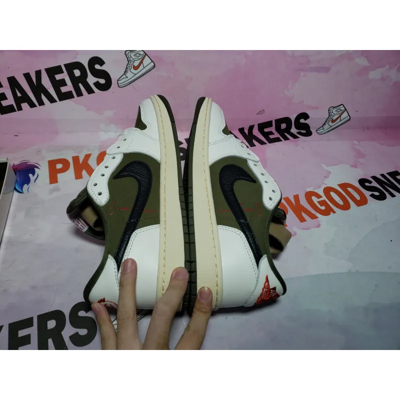 PKGoden Air Jordan 1 Retro Low GET Travis Scott Olive,DM7866-200