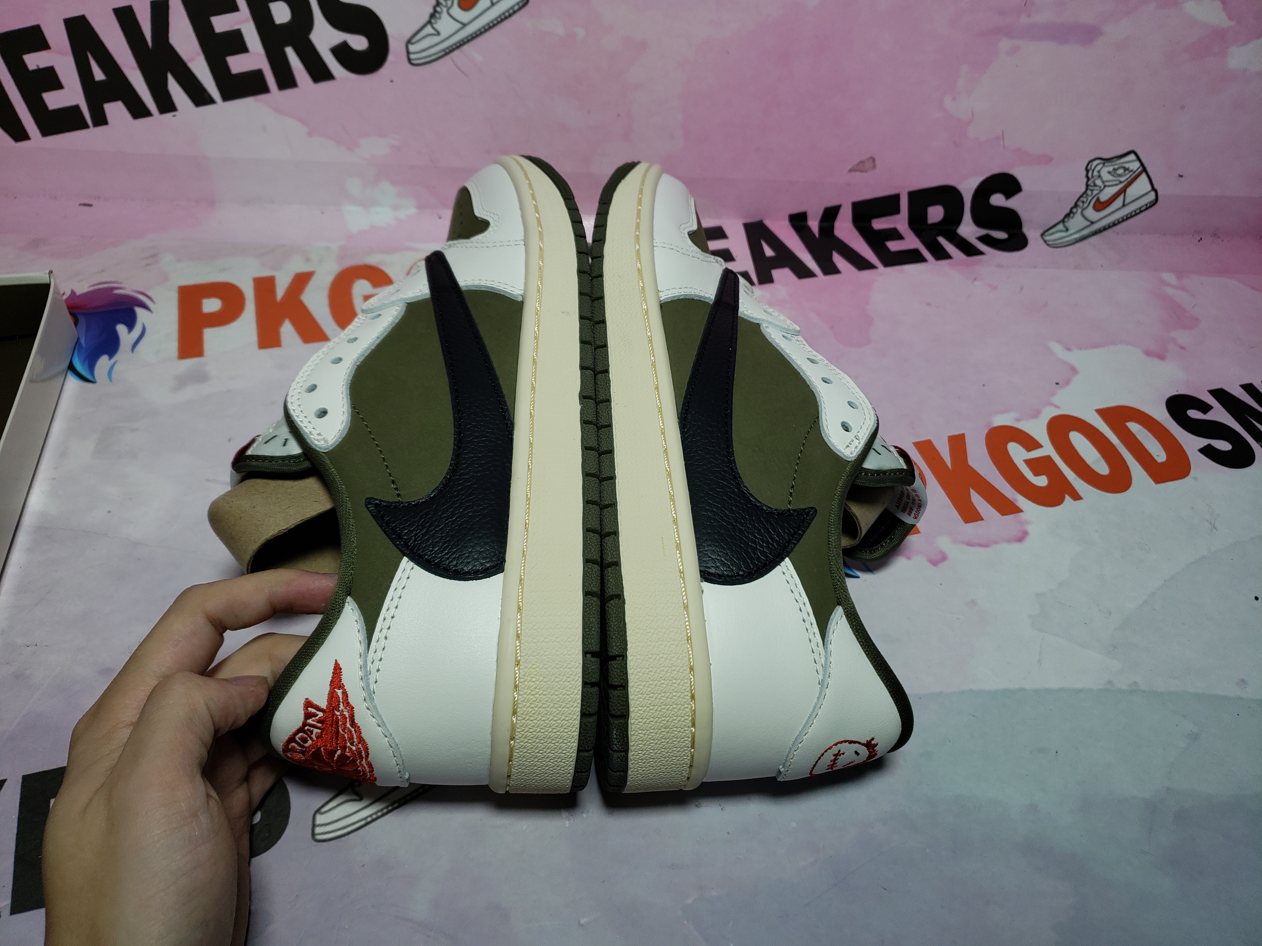 PKGoden Air Jordan 1 Retro Low GET Travis Scott Olive,DM7866-200