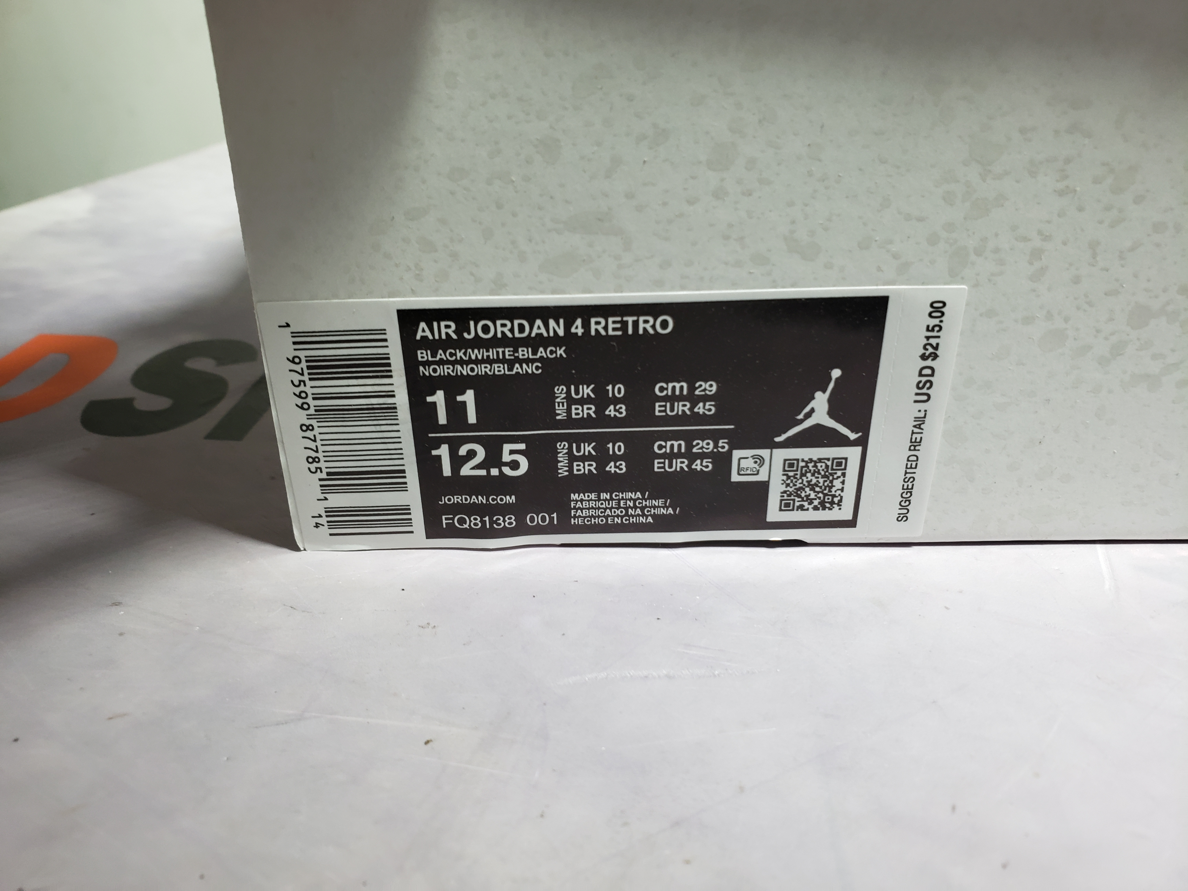 【Free Shipping】PKGoden Jordan 4 Retro White Thunder,FQ8138-001