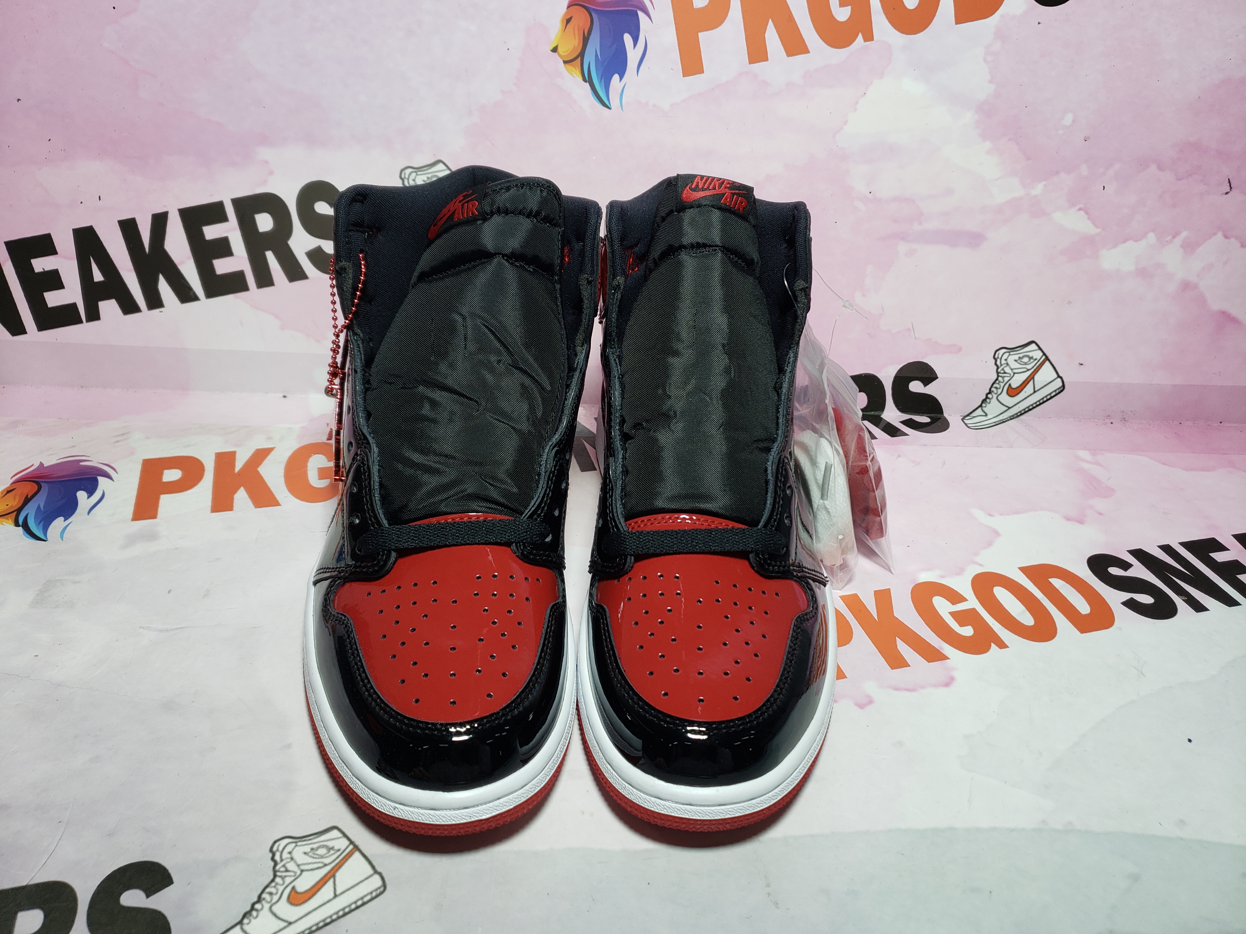 PKGoden Jordan 1 High OG Bred Patent  555088-063