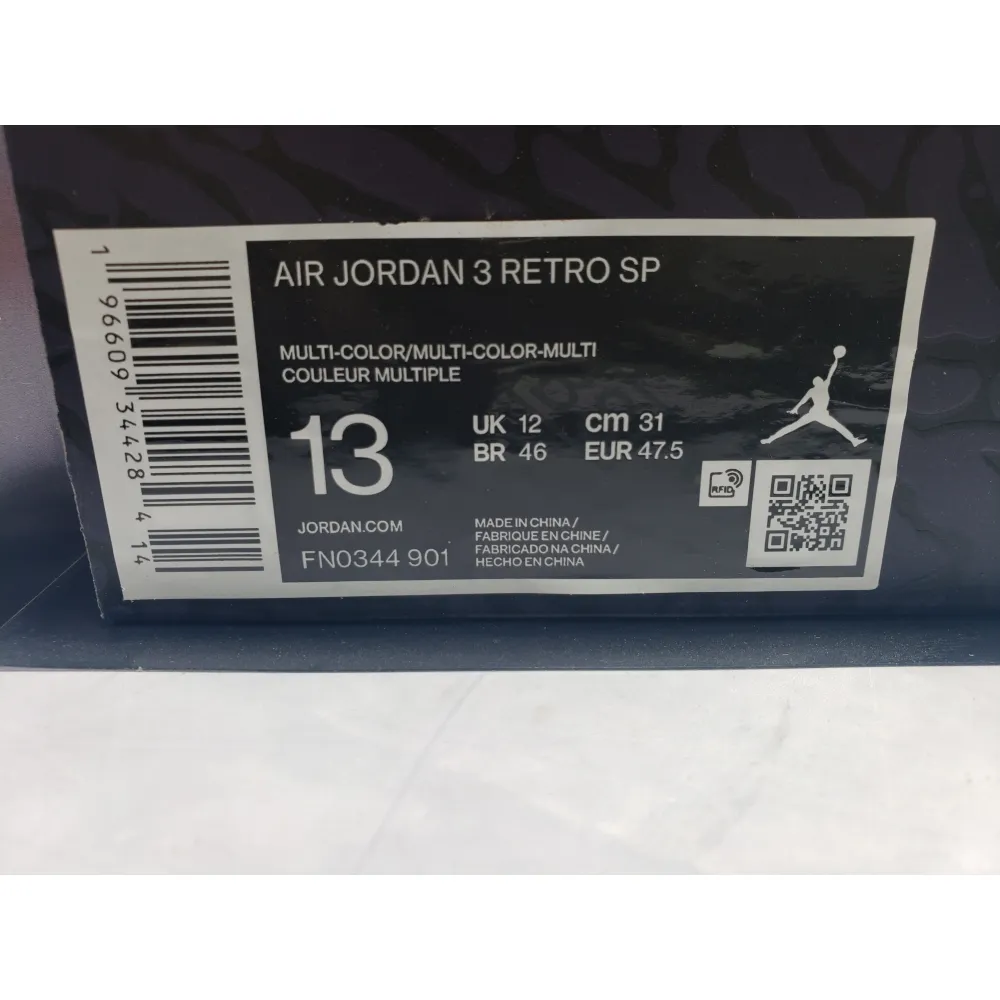 PKGoden J Balvin x Air Jordan 3 White Blue Red FN0344-901 