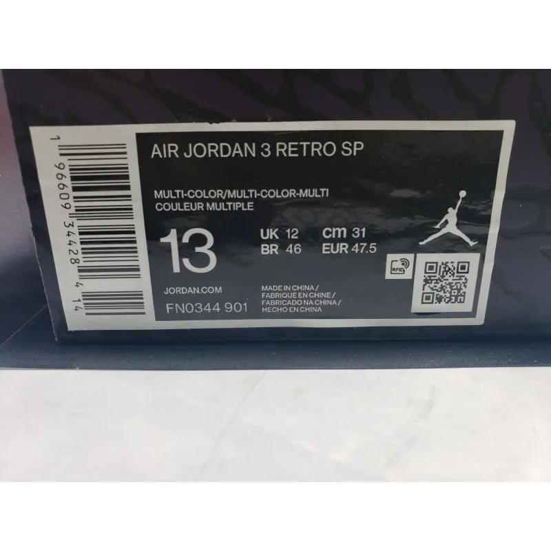 PKGoden J Balvin x Air Jordan 3 White Blue Red FN0344-901 